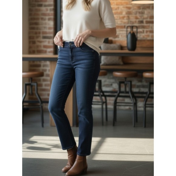 Chico's Jeans Slimming Girlfriend Ankle Beaded Design Stretch Size 4 30x28 - Picture 10 of 10